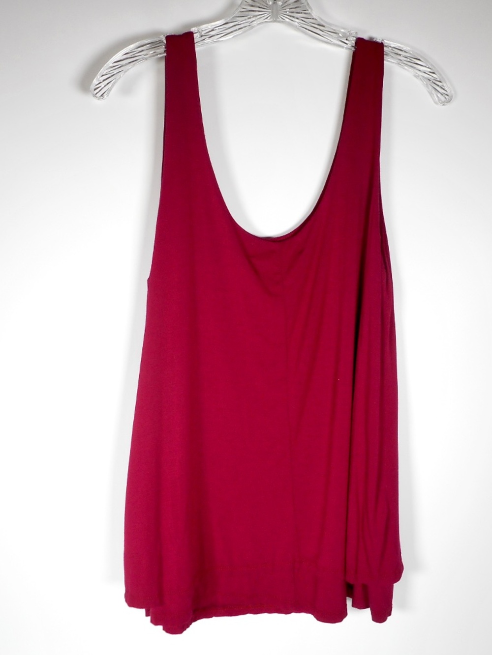 he Nines Maroon Dark Red Luxury Womens Sz S Tank Top 2-Tier Layer Rayon Stretch